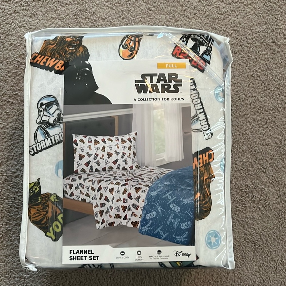 Star Wars Full Size Flannel Sheet Set